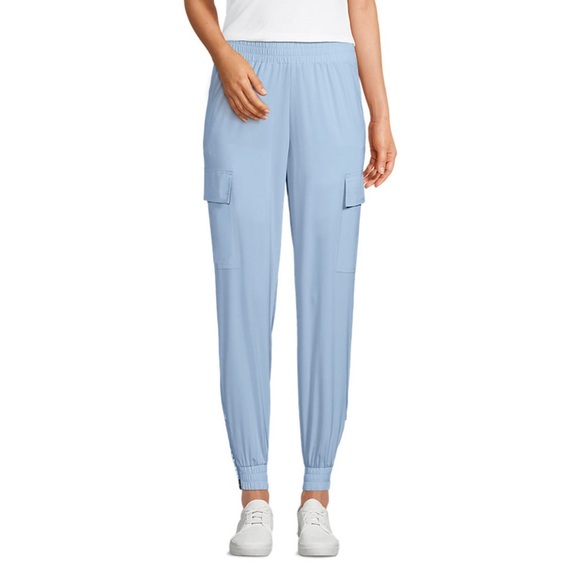 Lands' End Women's Sky Blue Cargo Joggers NWOT - Picture 1 of 6